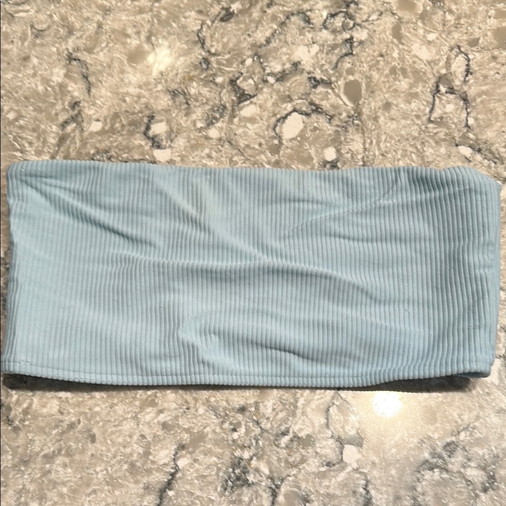FRANKIES Light Blue BANDEAU Ribbed Tube Top